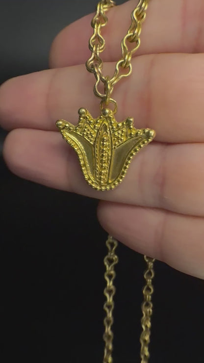 22K Lotus Pendant